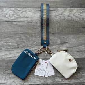 Lululemon Blue and Cream Pouch Duo with Strap